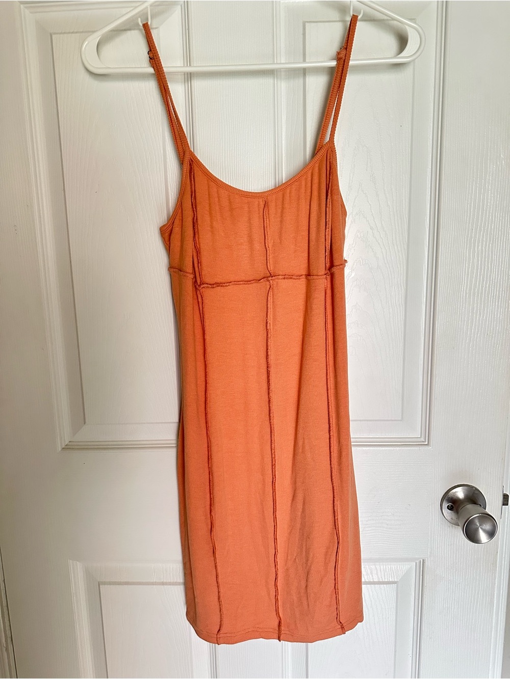 Orange Spaghetti Strap Slip Dress